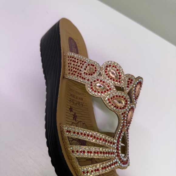 WOMENS COMFORT SANDALS with stone 8909 - Picture 4 of 5